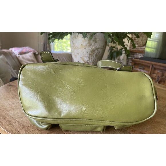 Backpack Mini Women’s Green Simulated Leather Gold Fittings Great Condition - Picture 6 of 11